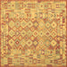 Square Southwestern Brown Country Rug, con2198brn