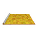 Sideview of Machine Washable Southwestern Yellow Country Rug, wshcon2198yw