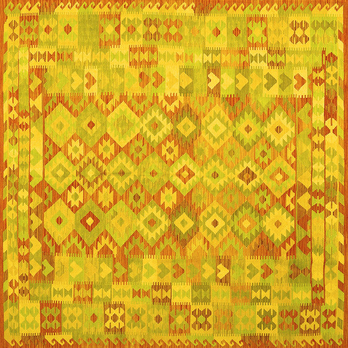 Square Southwestern Yellow Country Rug, con2198yw