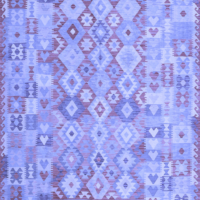 Machine Washable Southwestern Blue Country Rug, wshcon2198blu