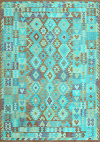 Southwestern Light Blue Country Rug, con2198lblu