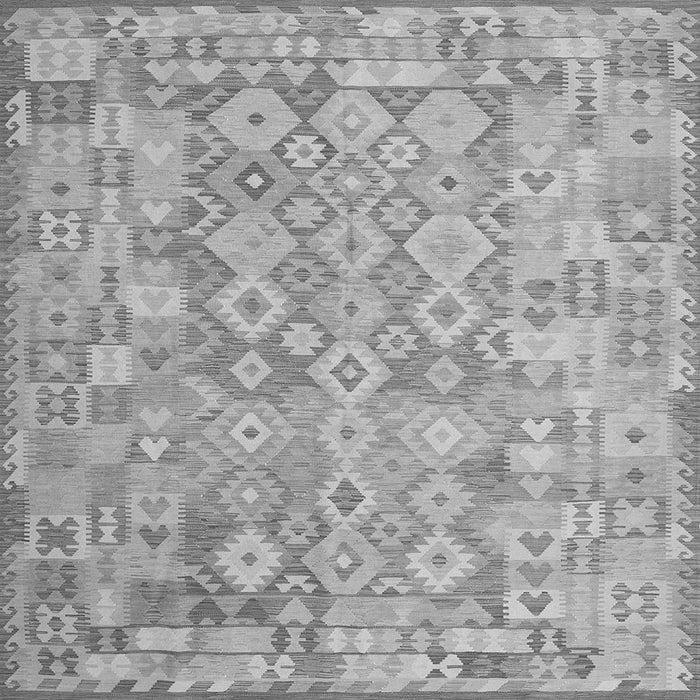 Round Machine Washable Southwestern Gray Country Rug, wshcon2198gry