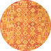 Machine Washable Southwestern Orange Country Area Rugs, wshcon2198org