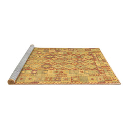 Sideview of Machine Washable Southwestern Brown Country Rug, wshcon2198brn