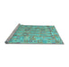 Sideview of Machine Washable Southwestern Light Blue Country Rug, wshcon2198lblu