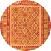 Square Southwestern Orange Country Rug, con2199org