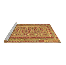 Sideview of Machine Washable Southwestern Brown Country Rug, wshcon2199brn