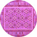 Round Southwestern Purple Country Rug, con2199pur