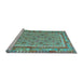 Sideview of Machine Washable Southwestern Light Blue Country Rug, wshcon2199lblu