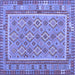 Square Southwestern Blue Country Rug, con2199blu