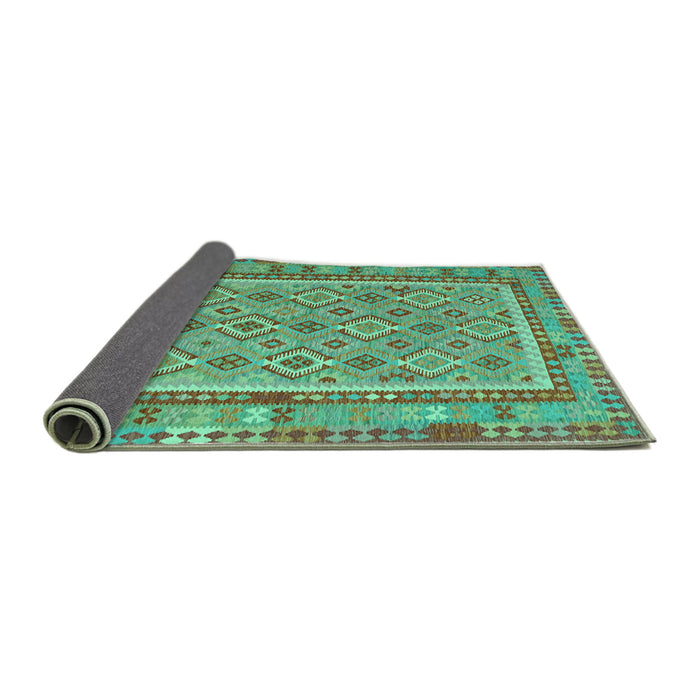 Sideview of Southwestern Turquoise Country Rug, con2199turq
