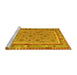 Sideview of Machine Washable Southwestern Yellow Country Rug, wshcon2199yw