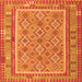 Serging Thickness of Southwestern Orange Country Rug, con2199org