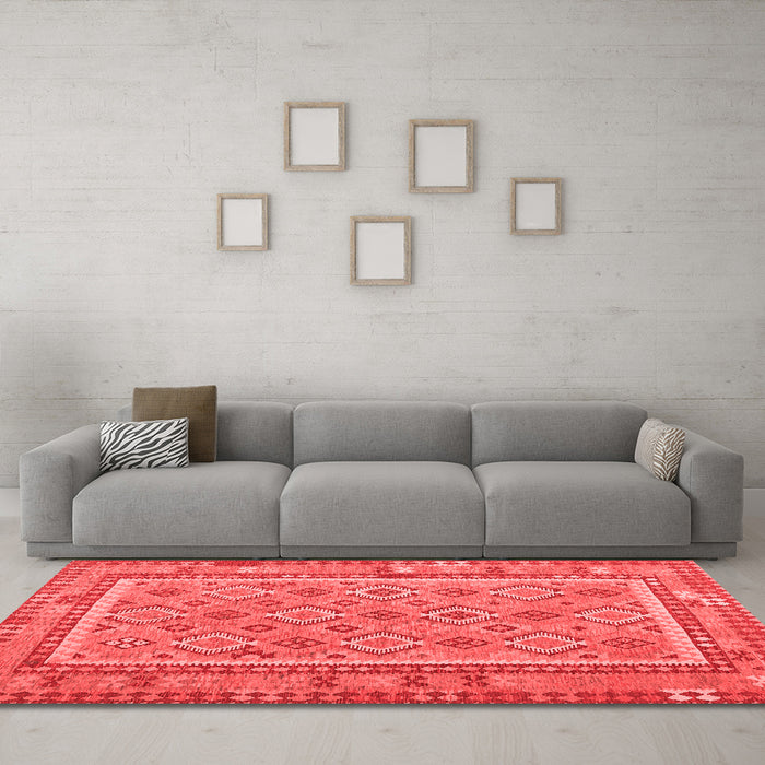 Country Red Washable Rugs