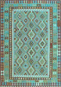 Southwestern Light Blue Country Rug, con2199lblu