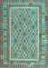 Southwestern Light Blue Country Rug, con2199lblu