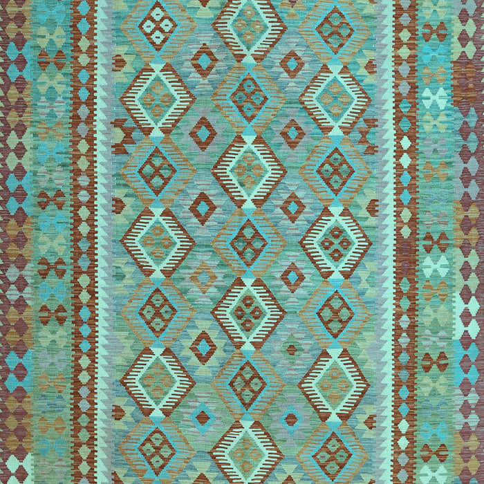 Machine Washable Southwestern Light Blue Country Rug, wshcon2199lblu