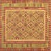 Square Machine Washable Southwestern Brown Country Rug, wshcon2199brn