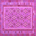 Square Machine Washable Southwestern Purple Country Area Rugs, wshcon2199pur