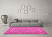 Machine Washable Southwestern Pink Country Rug in a Living Room, wshcon2199pnk