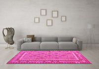 Machine Washable Southwestern Pink Country Rug, wshcon2199pnk