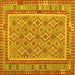 Square Southwestern Yellow Country Rug, con2199yw