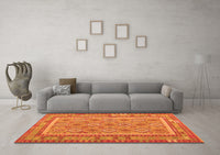 Machine Washable Southwestern Orange Country Rug, wshcon2199org