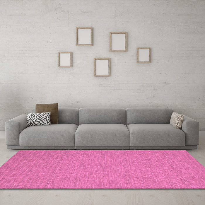 Machine Washable Abstract Pink Contemporary Rug in a Living Room, wshcon219pnk