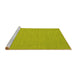 Sideview of Machine Washable Abstract Yellow Contemporary Rug, wshcon219yw