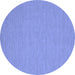 Round Abstract Blue Contemporary Rug, con219blu