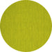 Round Abstract Yellow Contemporary Rug, con219yw