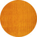 Round Abstract Yellow Contemporary Rug, con21yw