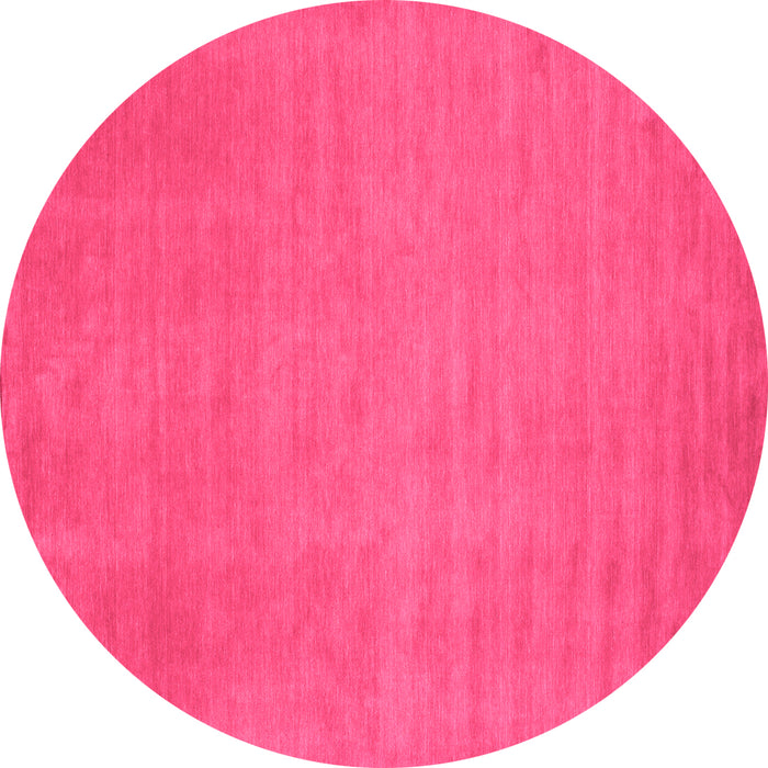 Round Machine Washable Abstract Pink Contemporary Rug, wshcon21pnk