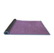 Sideview of Abstract Blue Contemporary Rug, con21blu