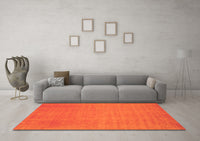 Machine Washable Abstract Orange Contemporary Rug, wshcon21org