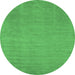 Round Abstract Emerald Green Contemporary Rug, con21emgrn