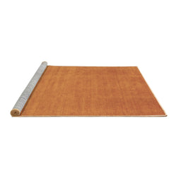 Sideview of Machine Washable Abstract Brown Contemporary Rug, wshcon21brn