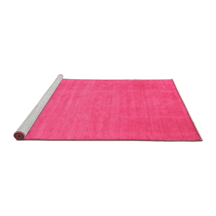 Sideview of Machine Washable Abstract Pink Contemporary Rug, wshcon21pnk