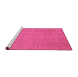 Sideview of Machine Washable Abstract Purple Contemporary Area Rugs, wshcon21pur