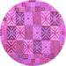 Round Southwestern Purple Country Rug, con2200pur