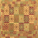 Square Machine Washable Southwestern Brown Country Rug, wshcon2200brn