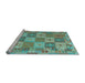 Sideview of Machine Washable Southwestern Light Blue Country Rug, wshcon2200lblu