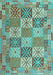 Southwestern Light Blue Country Rug, con2200lblu