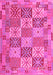 Machine Washable Southwestern Pink Country Rug, wshcon2200pnk