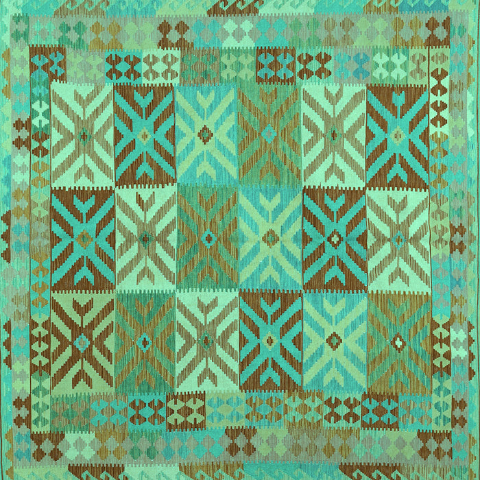 Square Southwestern Turquoise Country Rug, con2200turq