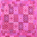 Square Southwestern Pink Country Rug, con2200pnk