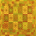 Square Southwestern Yellow Country Rug, con2200yw