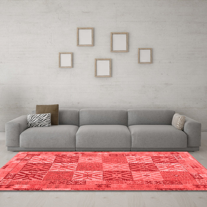 Country Red Washable Rugs