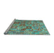 Sideview of Machine Washable Southwestern Light Blue Country Rug, wshcon2201lblu