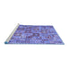 Sideview of Machine Washable Southwestern Blue Country Rug, wshcon2201blu